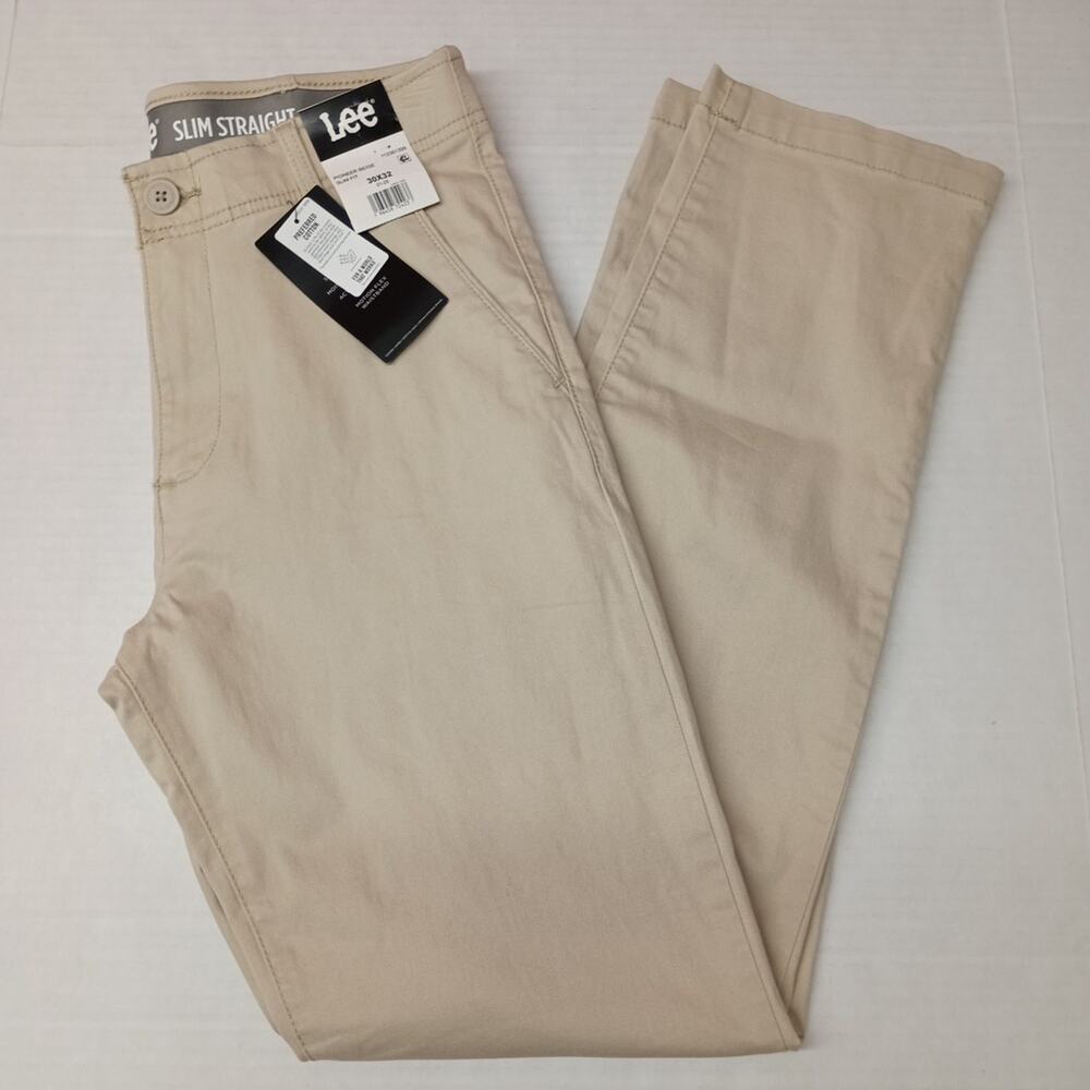 Lee Chino Motion Flex Waist Pants Men's 30x32 Beige Slim Fit